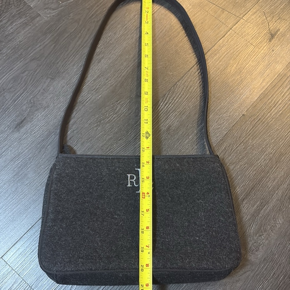 VINTAGE Y2K Ralph Lauren Wool Gray Shoulder Bag - new without tags, Deadstock - Picture 7 of 8